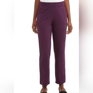 Time & Tru Women's Pull-on Stretch Waist Band Burgandy Dress Pant Pockets Sz XXL
